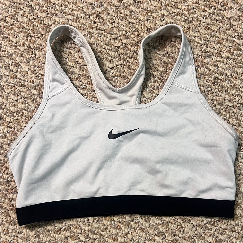Nike Women's White and Black Sports Bra